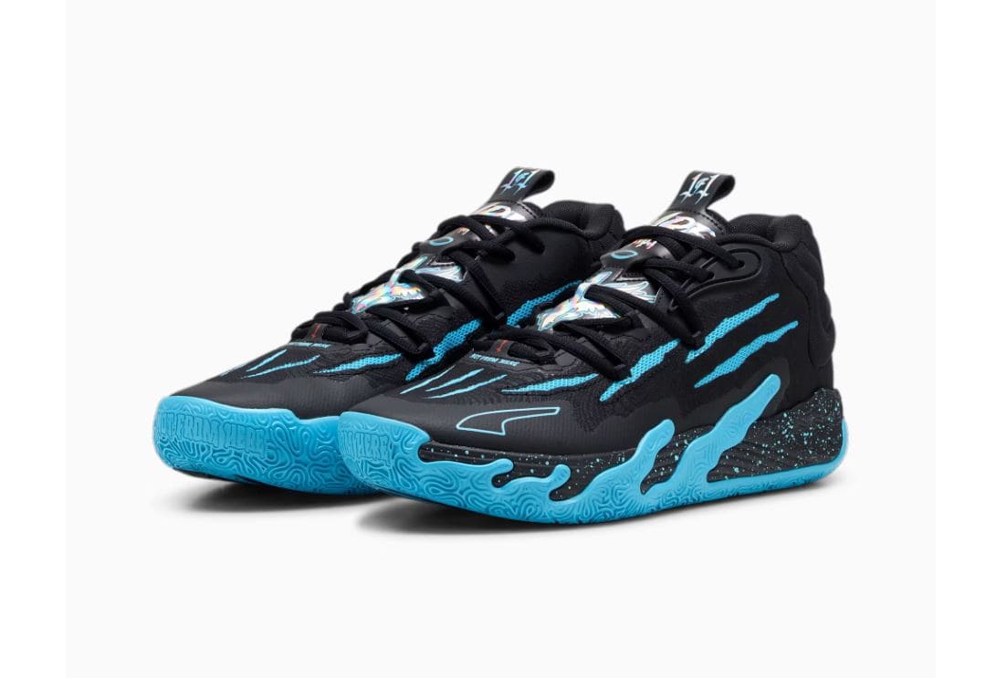ZAPATOS PUMA LAMELO BALL MB.03 COLOR NEGRO/AZUL, HOMBRE - MUJER